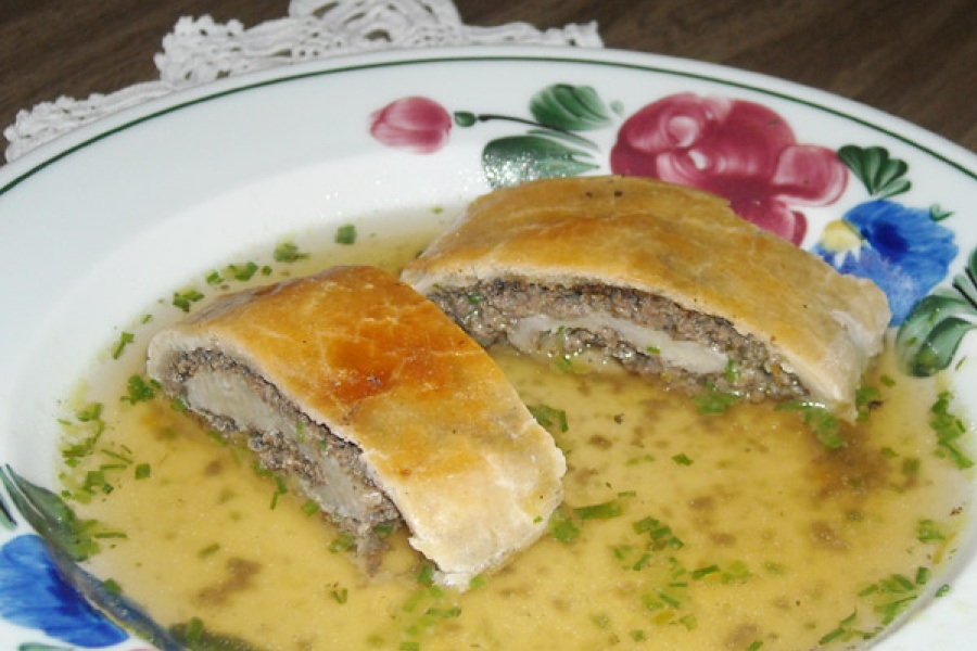 Lungenstrudel in Rindssuppe, Speckbauer